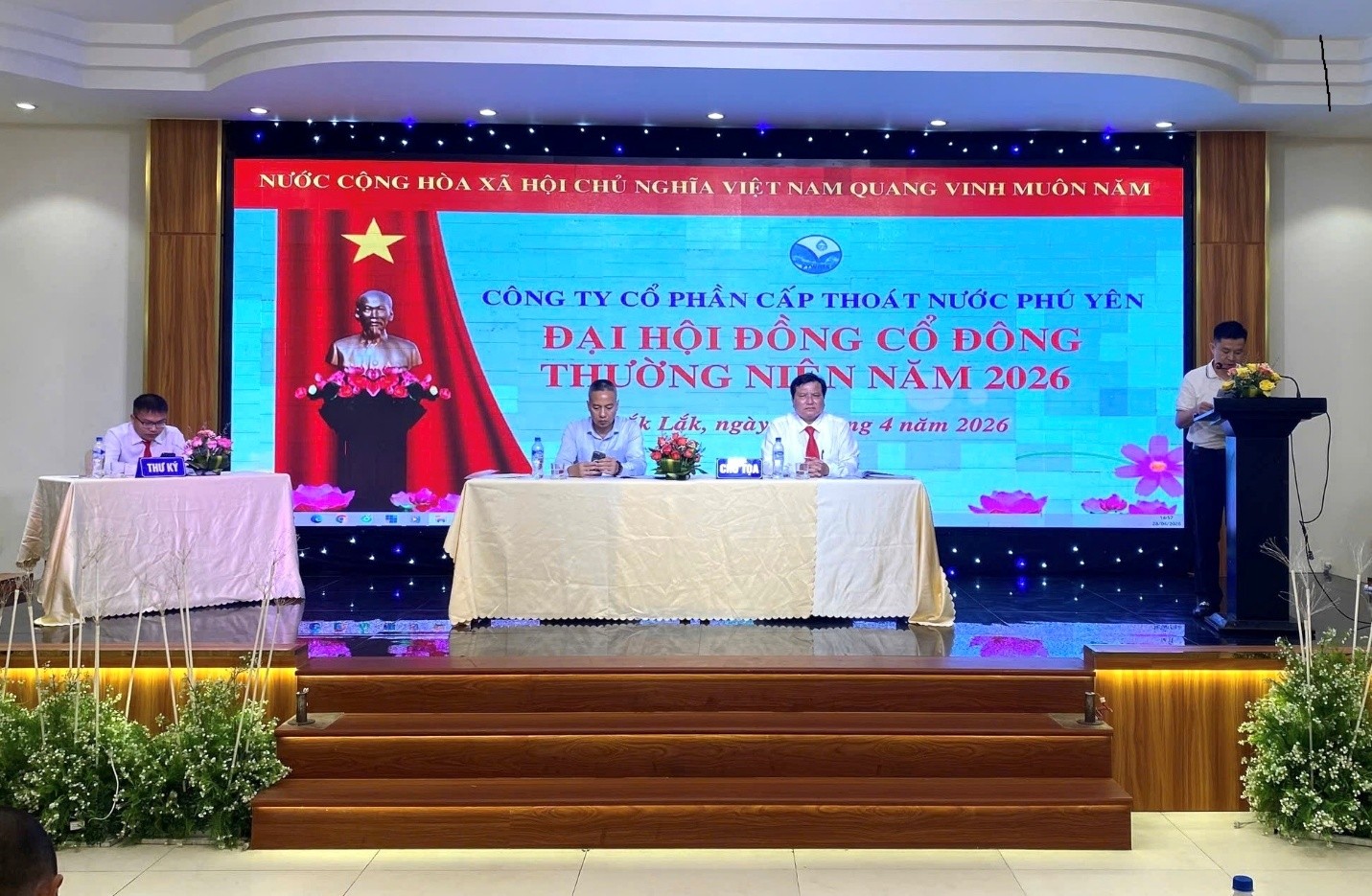 Công ty Cổ phần Cấp thoát nước Phú Yên tổ chức thành công Đại hội đồng cổ đông thường niên năm 2026.